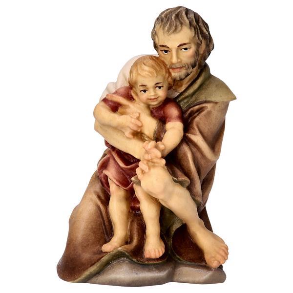 Pastore con bambino in Legno per Presepe – Proporzionata per Figure Umane da 15 cm
