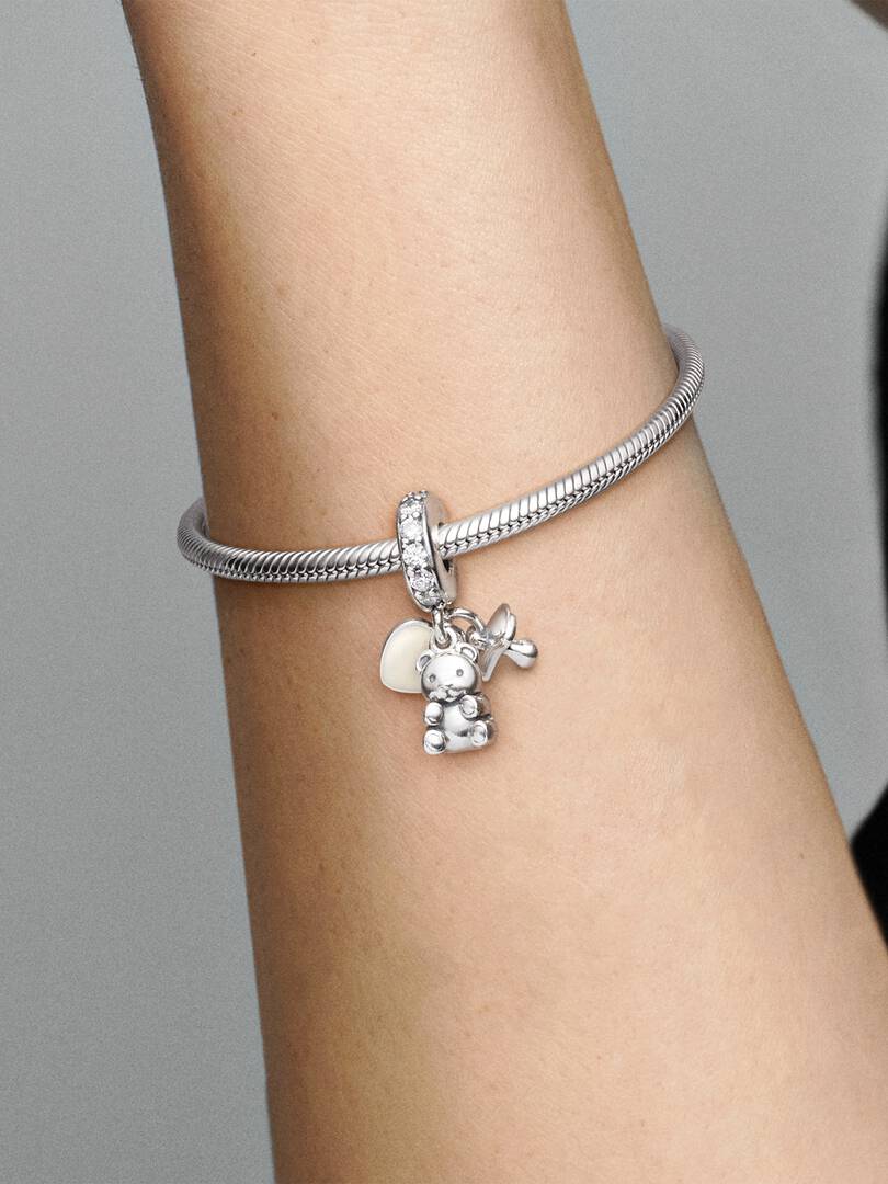 Charm Pendente Orsetto E Ciuccio Pandora In Argento Sterling 925