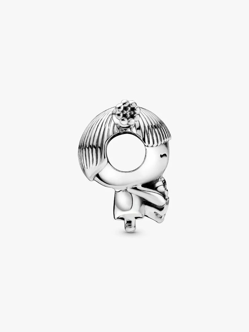Charm bambina Pandora in argento con smalto rosa