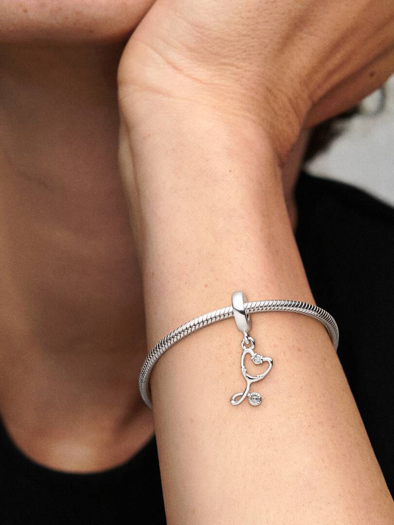 Charm Pandora Stetoscopio Cuore Argento Sterling 925 Donna