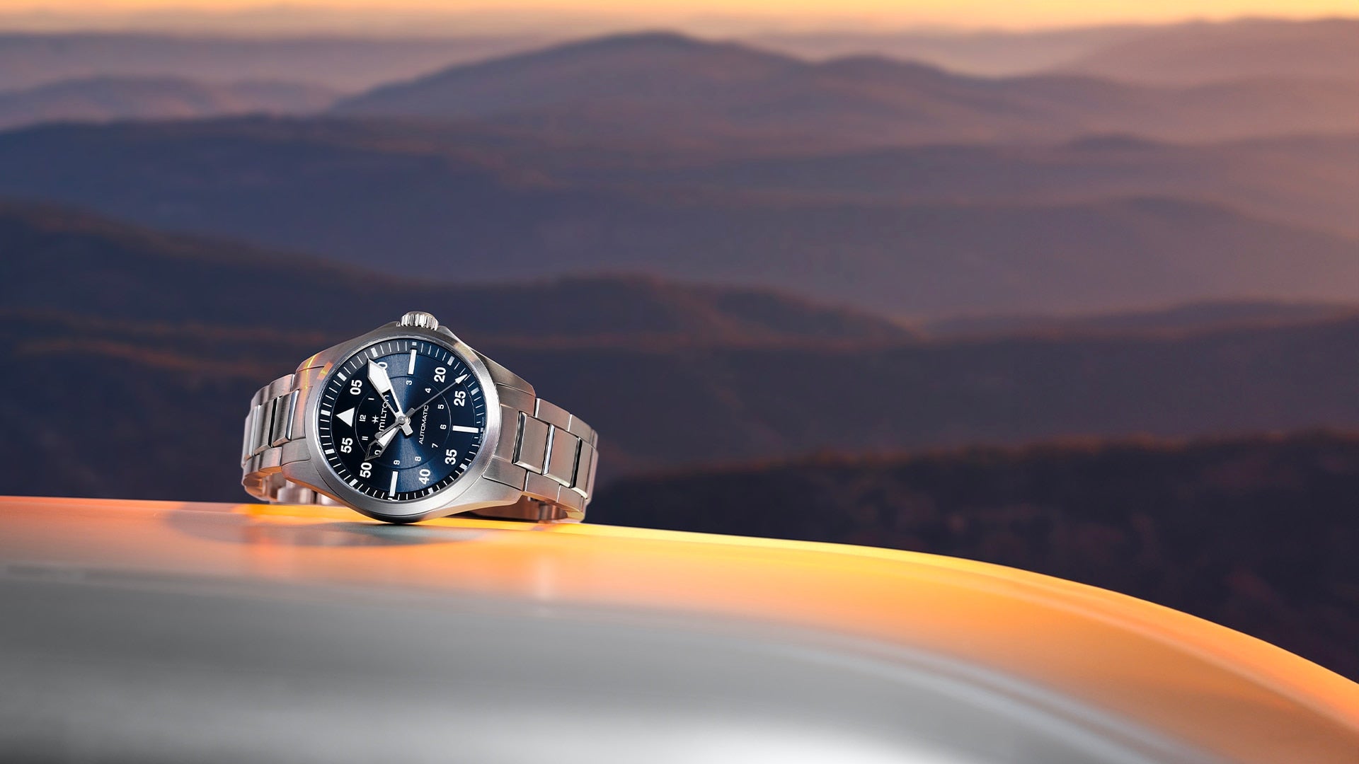 Orologio Hamilton 42mm In Acciaio Quadrante Blu