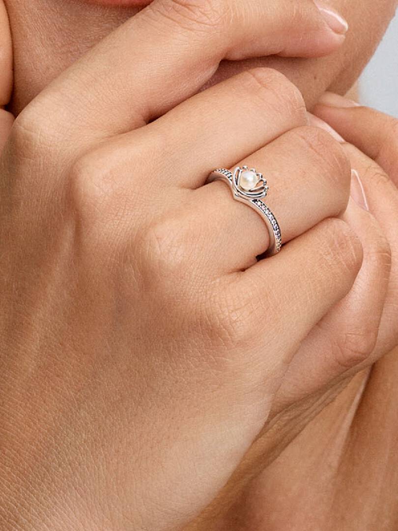 Anello Pandora Principesse Disney Ariel in Argento Sterling 925 con Perla