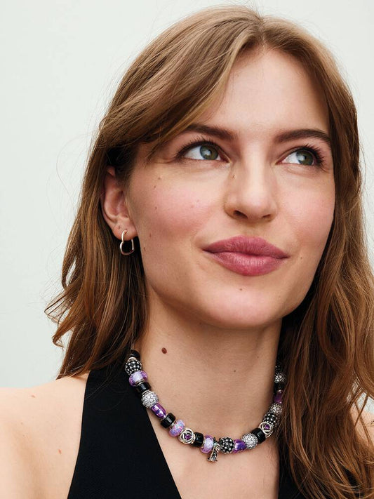 Orecchini a cerchio Pandora Cuori Asimmetrici Donna