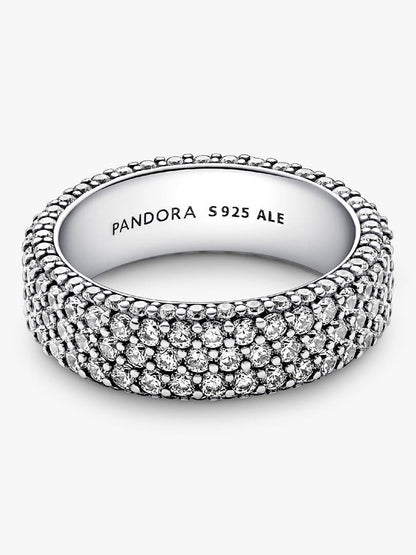 Pandora - Anello Donna Pandora Pavé Fascia Tripla da Incidere in Argento Sterling 925 - Nazareno Bancone Gioielli