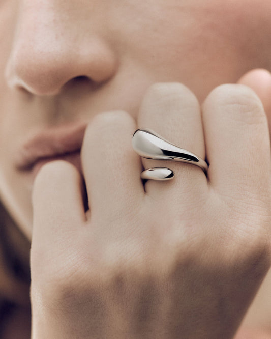 PDPAOLA - Anello Orbit Pdpaola Placcato Rodio Donna - Nazareno Bancone Gioielli