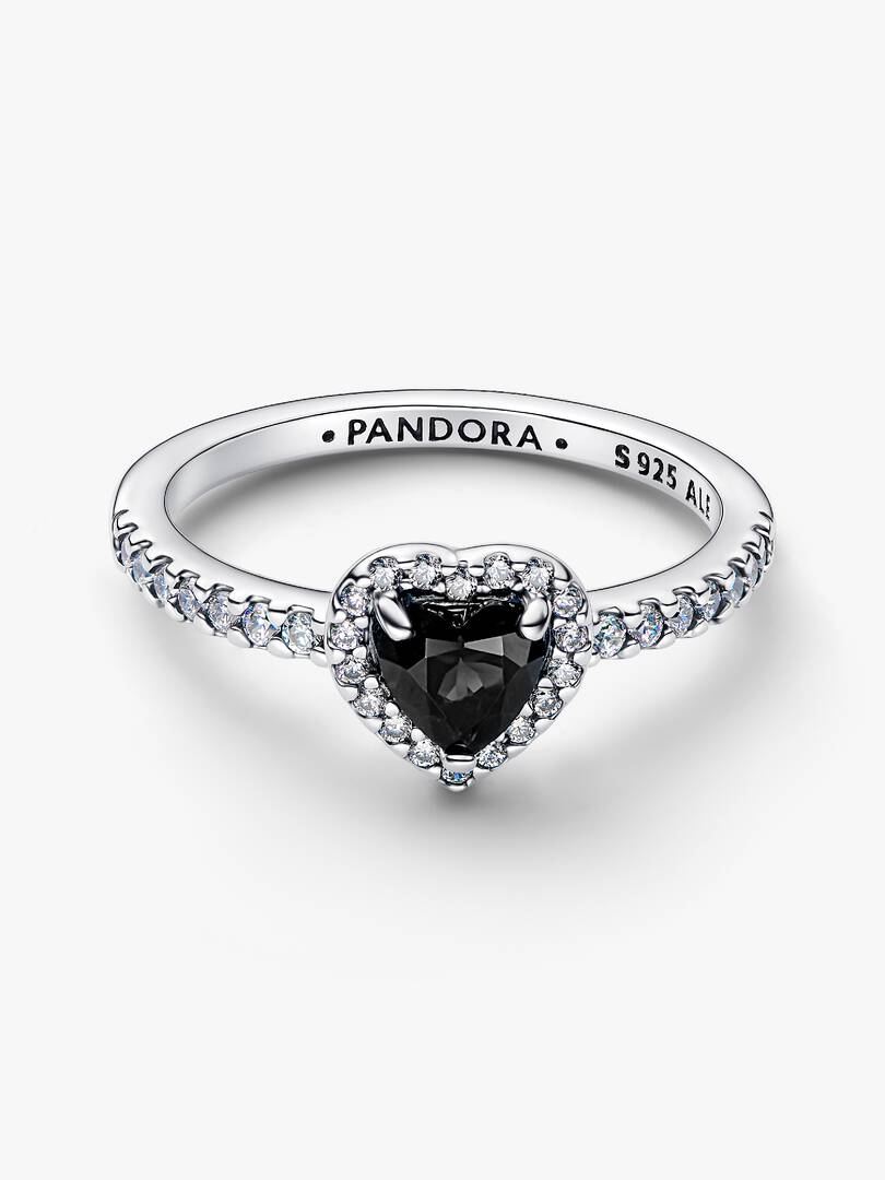 Pandora - Anello Pandora Cuore in Rilievo Nero in Argento Sterling 925 - Nazareno Bancone Gioielli