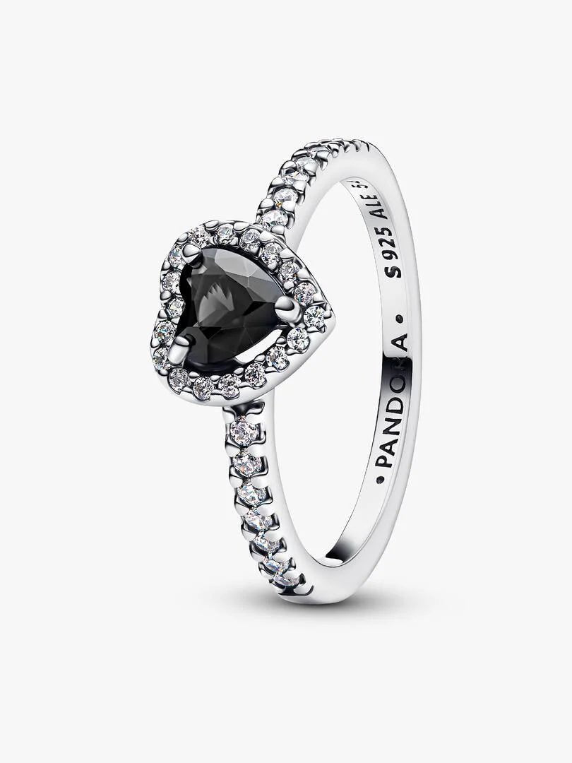 Pandora - Anello Pandora Cuore in Rilievo Nero in Argento Sterling 925 - Nazareno Bancone Gioielli