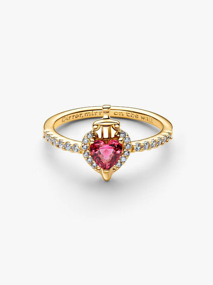 Pandora - Anello Pandora Disney Villains Regina Cattiva Cuore Fucsia Oro - Nazareno Bancone Gioielli