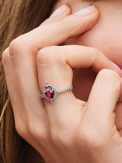 Pandora - Anello Pandora Disney Villains Regina Cattiva in Argento 925 con Cuore Fucsia - Nazareno Bancone Gioielli