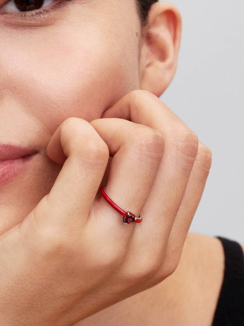Pandora - Anello Pandora ME Chakra Heart Rosso in Argento Sterling 925 - Nazareno Bancone Gioielli
