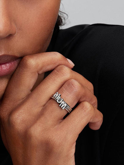 Pandora - Anello Pandora Mum divisibile in argento sterling con zirconia cubica trasparente - Nazareno Bancone Gioielli