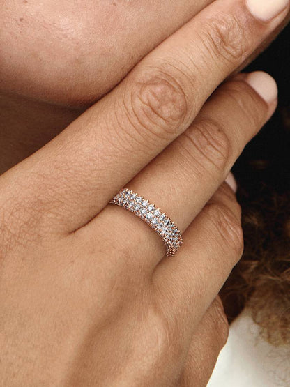 Pandora - Anello Pandora pavé fascia doppia da incidere Donna - Nazareno Bancone Gioielli