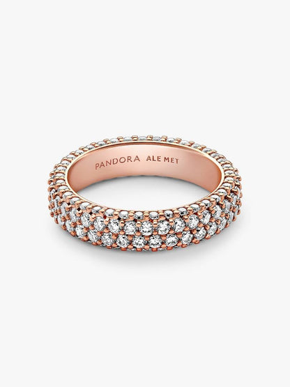 Pandora - Anello Pandora pavé fascia doppia da incidere Donna - Nazareno Bancone Gioielli