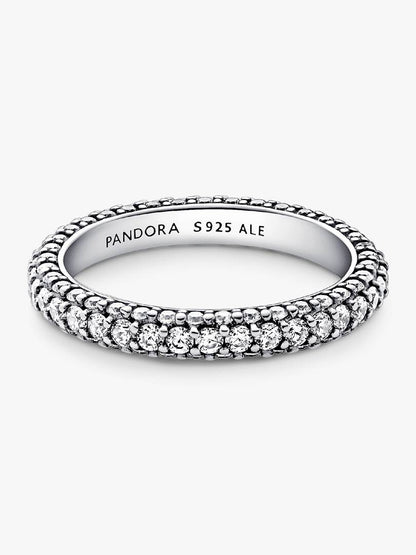 Pandora - Anello Pandora Pavé Fascia Singola da Incidere in Argento Sterling 925 Donna - Nazareno Bancone Gioielli