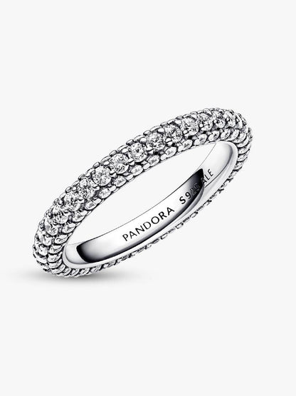 Pandora - Anello Pandora Pavé Fascia Singola da Incidere in Argento Sterling 925 Donna - Nazareno Bancone Gioielli