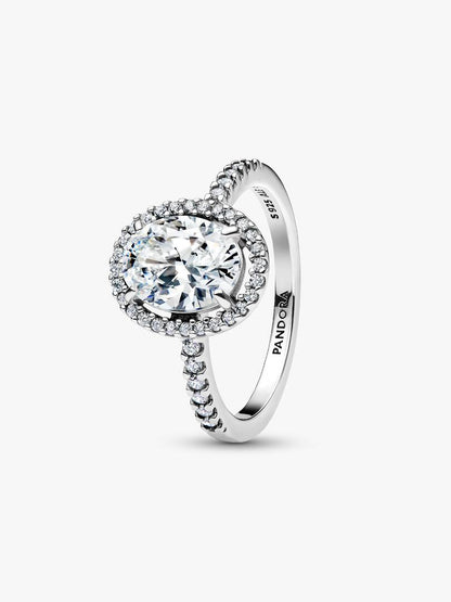 Pandora - Anello Pandora Punto Luce Ovale in Argento Sterling 925 con Zirconia Cubica Trasparente - Nazareno Bancone Gioielli