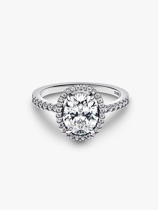 Pandora - Anello Pandora Punto Luce Ovale in Argento Sterling 925 con Zirconia Cubica Trasparente - Nazareno Bancone Gioielli