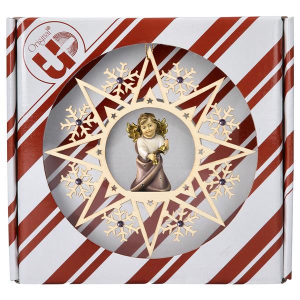 ULPE Wood Art - Angelo Cuore con campanelle Stella Cristallo Crystal con box regalo - Nazareno Bancone Gioielli