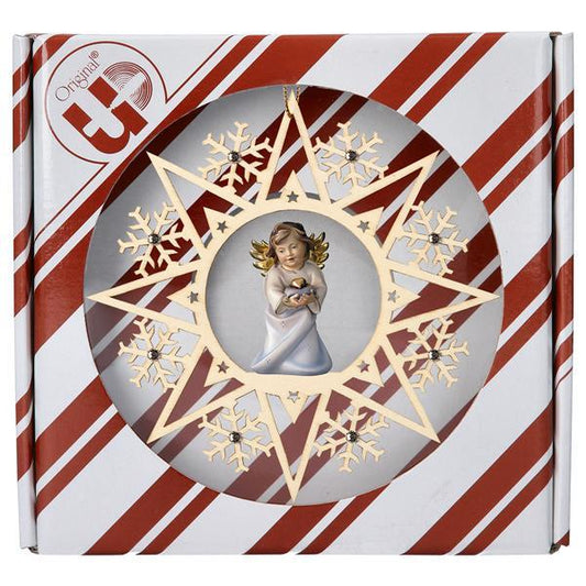 ULPE Wood Art - Angelo Cuore con cuore Stella Cristallo Crystal con box regalo - Nazareno Bancone Gioielli