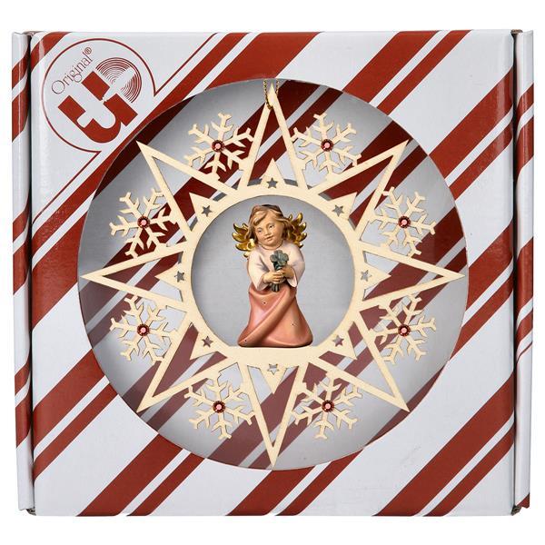 ULPE Wood Art - Angelo Cuore con quadrifoglio Stella Cristallo Crystal con box regalo - Nazareno Bancone Gioielli