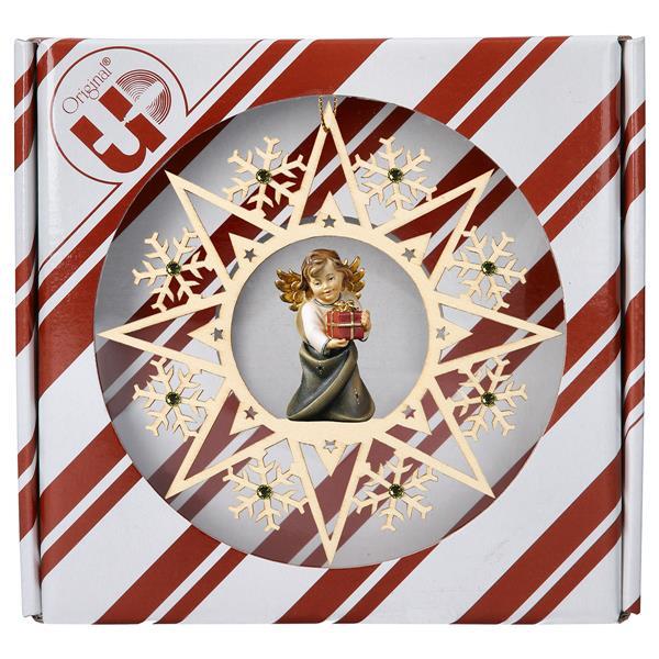 ULPE Wood Art - Angelo Cuore con regalo Stella Cristallo Crystal con box regalo - Nazareno Bancone Gioielli