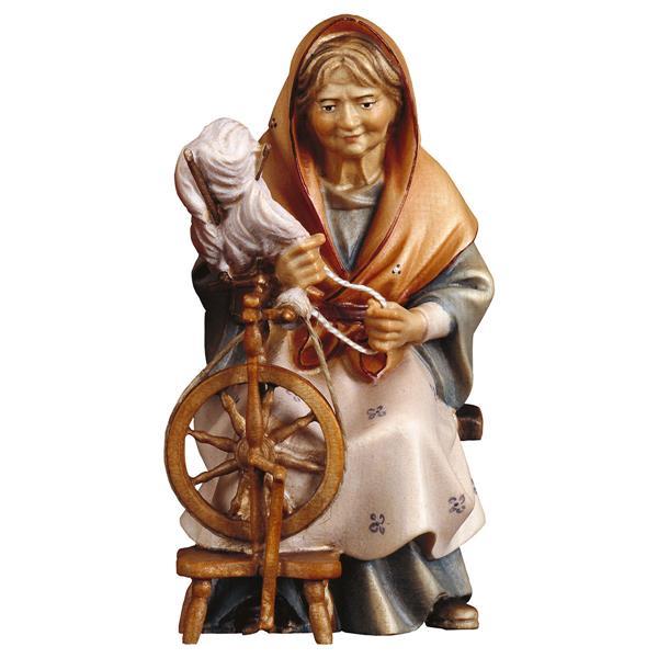ULPE Wood Art - Anziana con filatoio in Legno per Presepe – Proporzionata per Figure Umane da 15 cm - Nazareno Bancone Gioielli