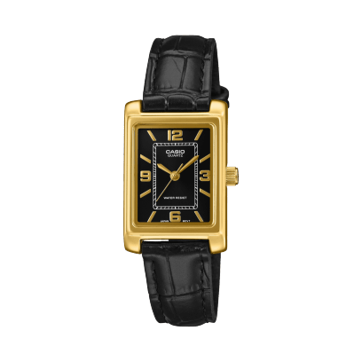 Casio - Casio LTP-1234PGL-1A Orologio Unisex Cassa Oro Cinturino Nero - Nazareno Bancone Gioielli