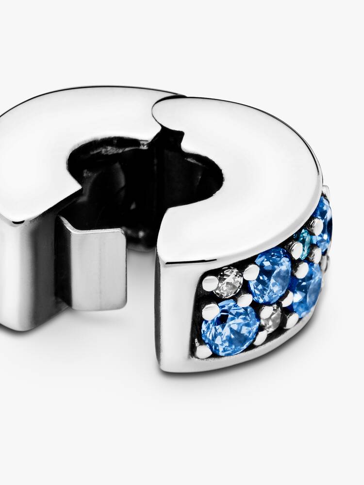 Pandora - Charm Clip Pandora Moments In Argento Sterling 925 Con Zirconia Blu - Nazareno Bancone Gioielli