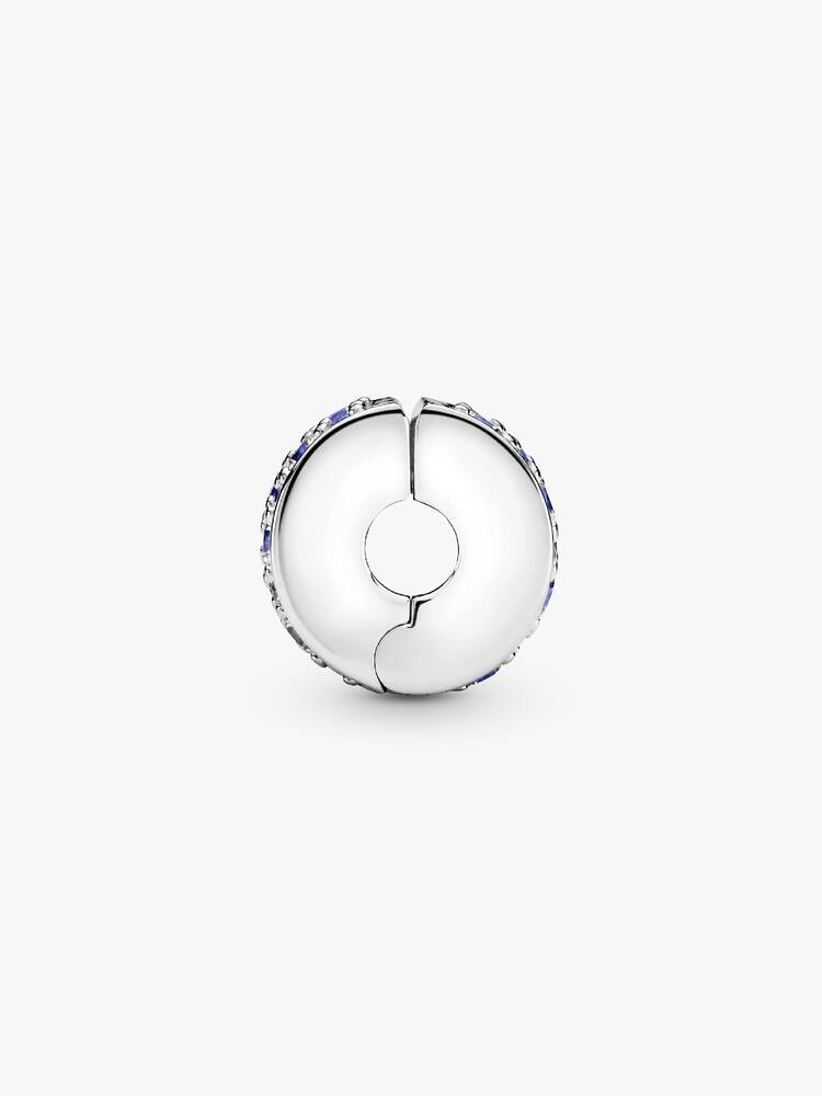 Pandora - Charm Clip Pandora Moments In Argento Sterling 925 Con Zirconia Blu - Nazareno Bancone Gioielli