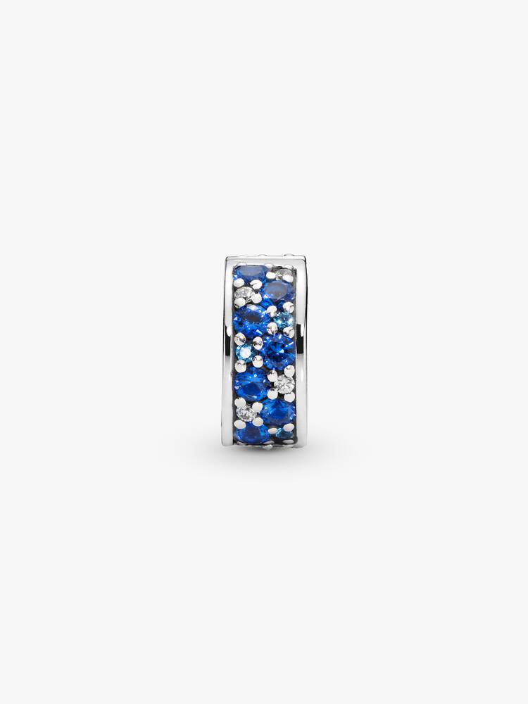 Pandora - Charm Clip Pandora Moments In Argento Sterling 925 Con Zirconia Blu - Nazareno Bancone Gioielli