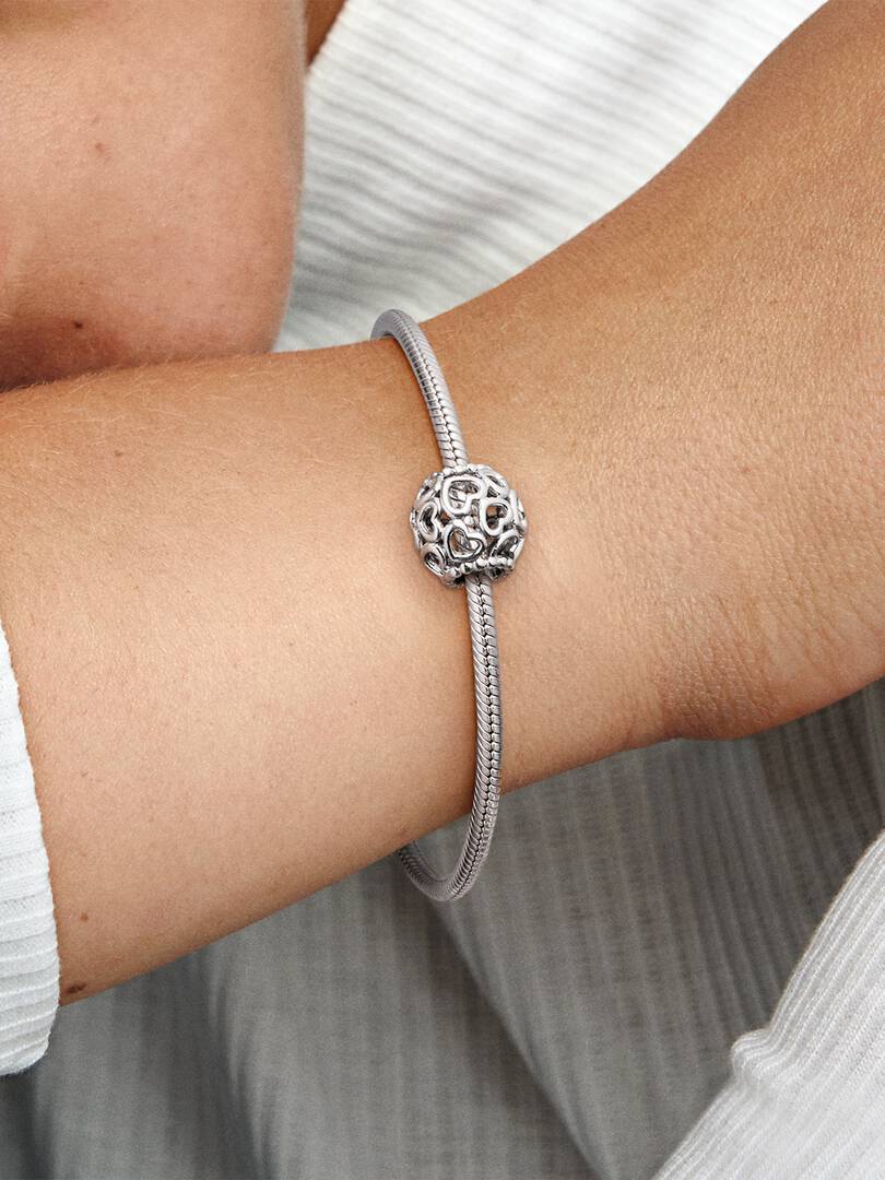 Pandora - Charm Pandora Cuori Openwork In Argento Sterling 925 Donna - Nazareno Bancone Gioielli