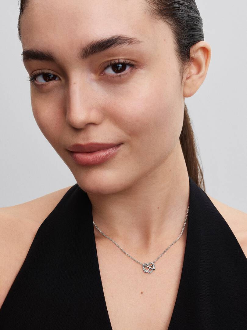 Pandora - Collana Cuore Infinito con Pietre Luminose in Argento Sterling 925 da Donna - Nazareno Bancone Gioielli