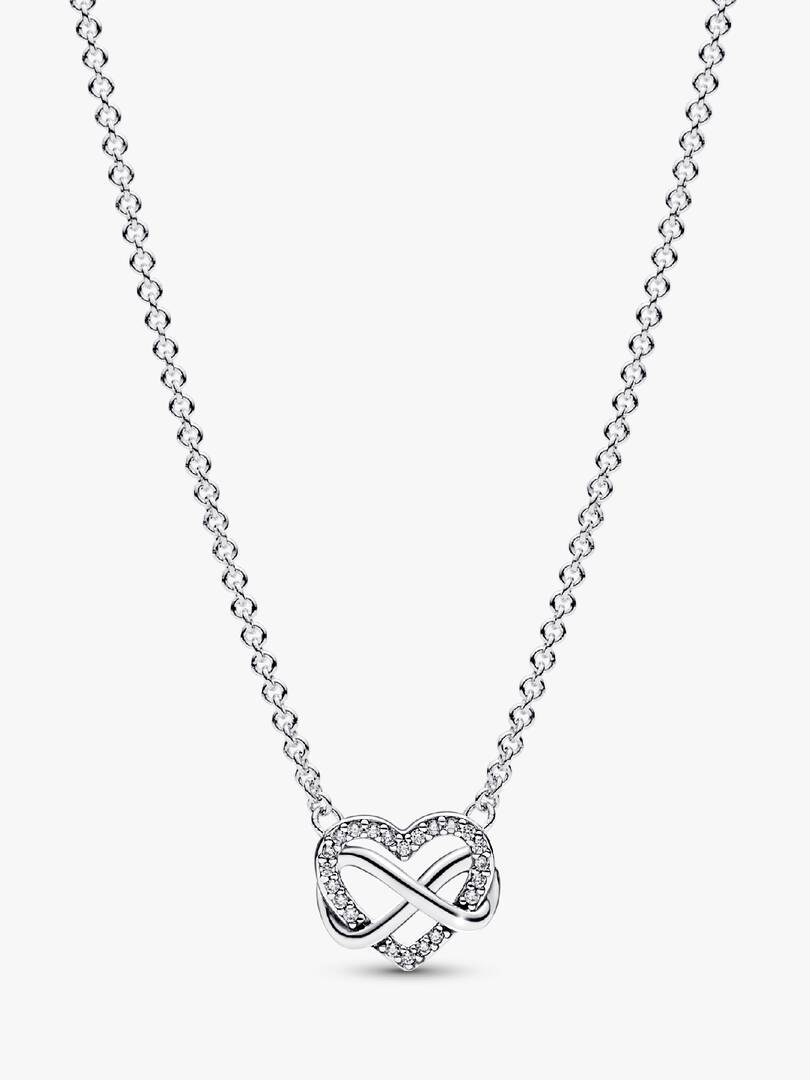 Pandora - Collana Cuore Infinito con Pietre Luminose in Argento Sterling 925 da Donna - Nazareno Bancone Gioielli