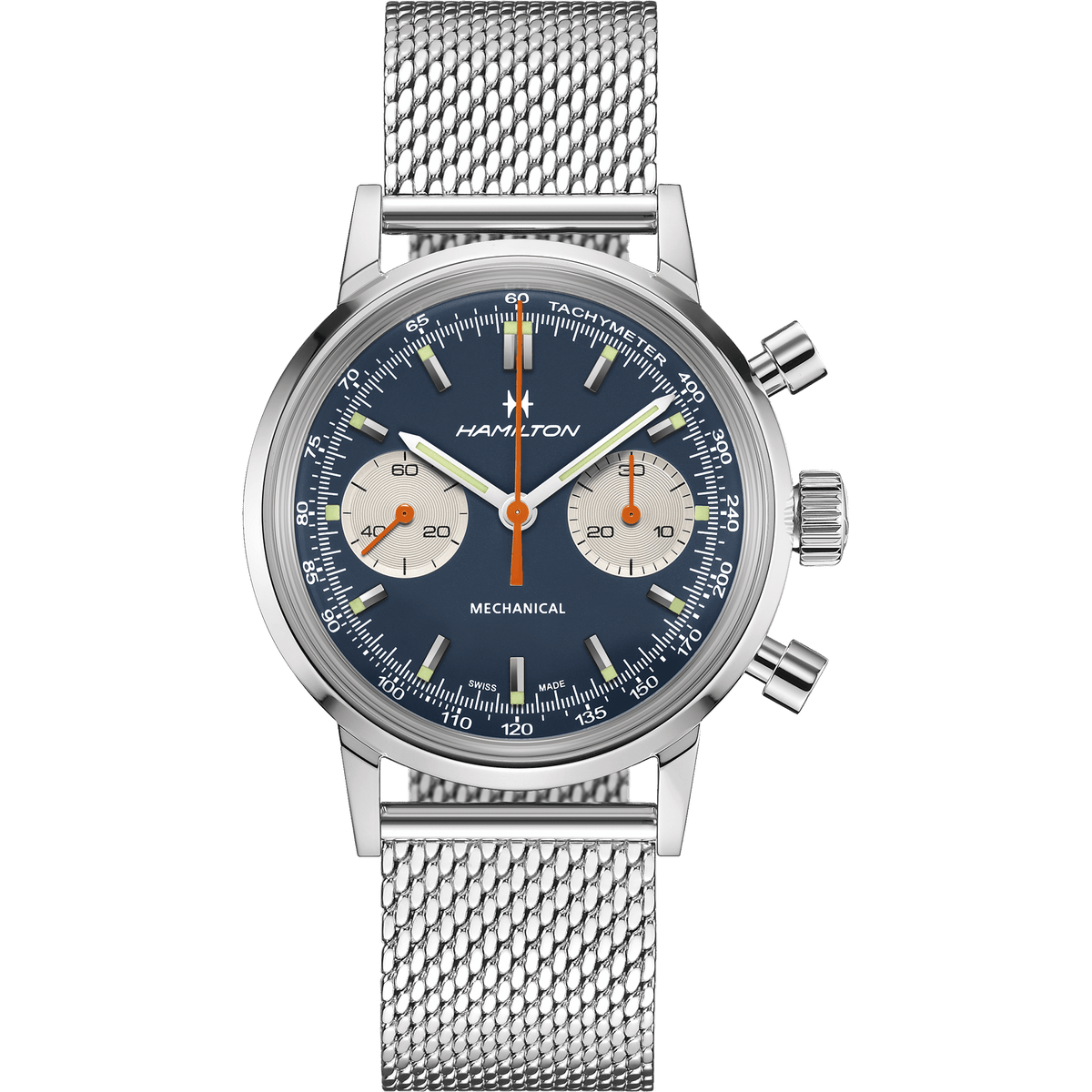 Hamilton - Cronografo Hamilton Watch da Uomo American Classic Intra-Matic H in acciaio 40 mm blu - Nazareno Bancone Gioielli