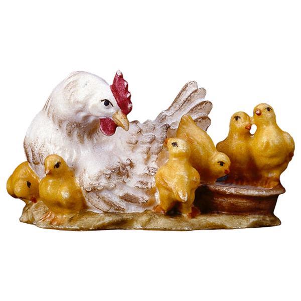 ULPE Wood Art - Gallina con pulcini in Legno per Presepe – Proporzionata per Figure Umane da 15 cm - Nazareno Bancone Gioielli