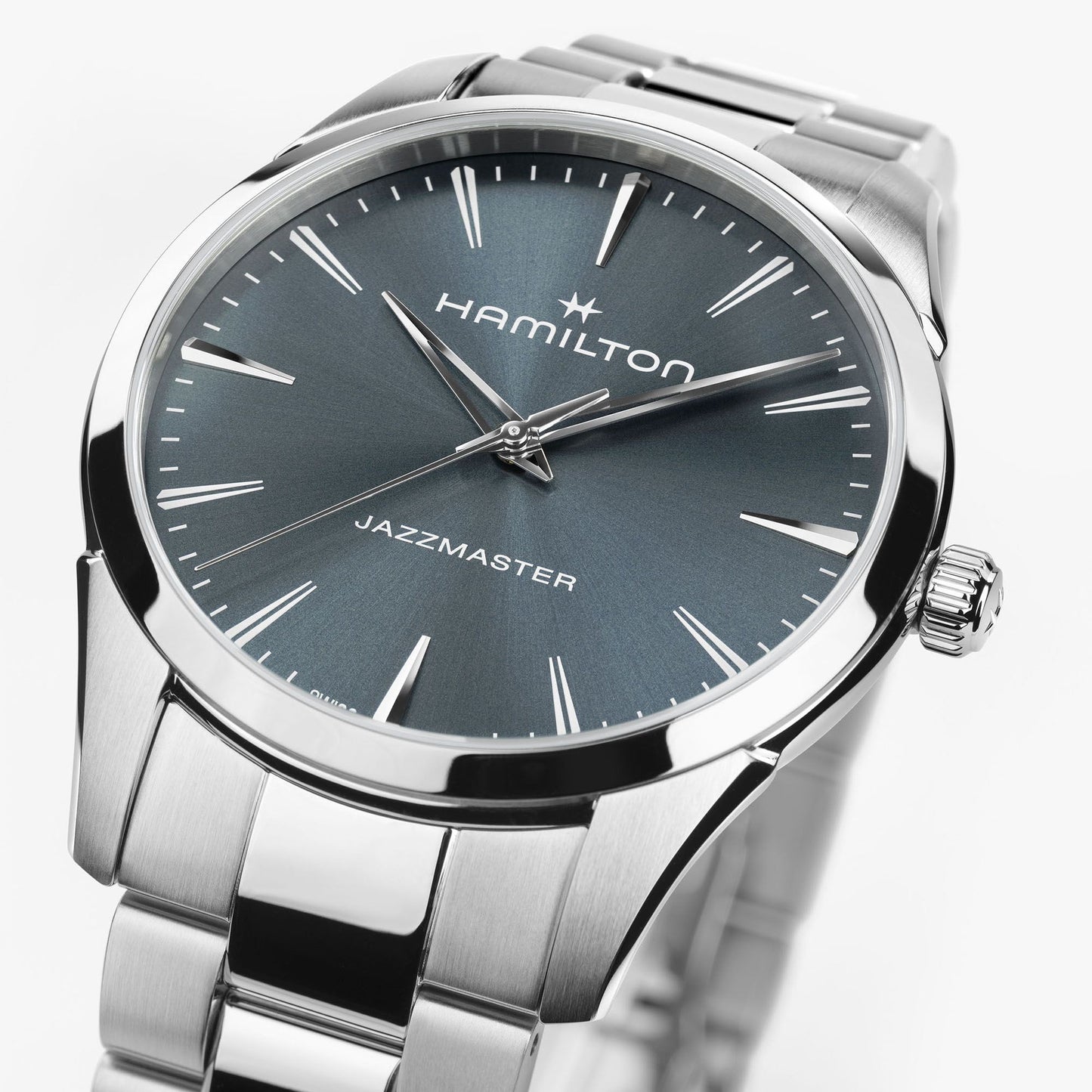 Orologio Uomo Hamilton 40mm In Acciaio Quadrante Blu Polvere Scuro