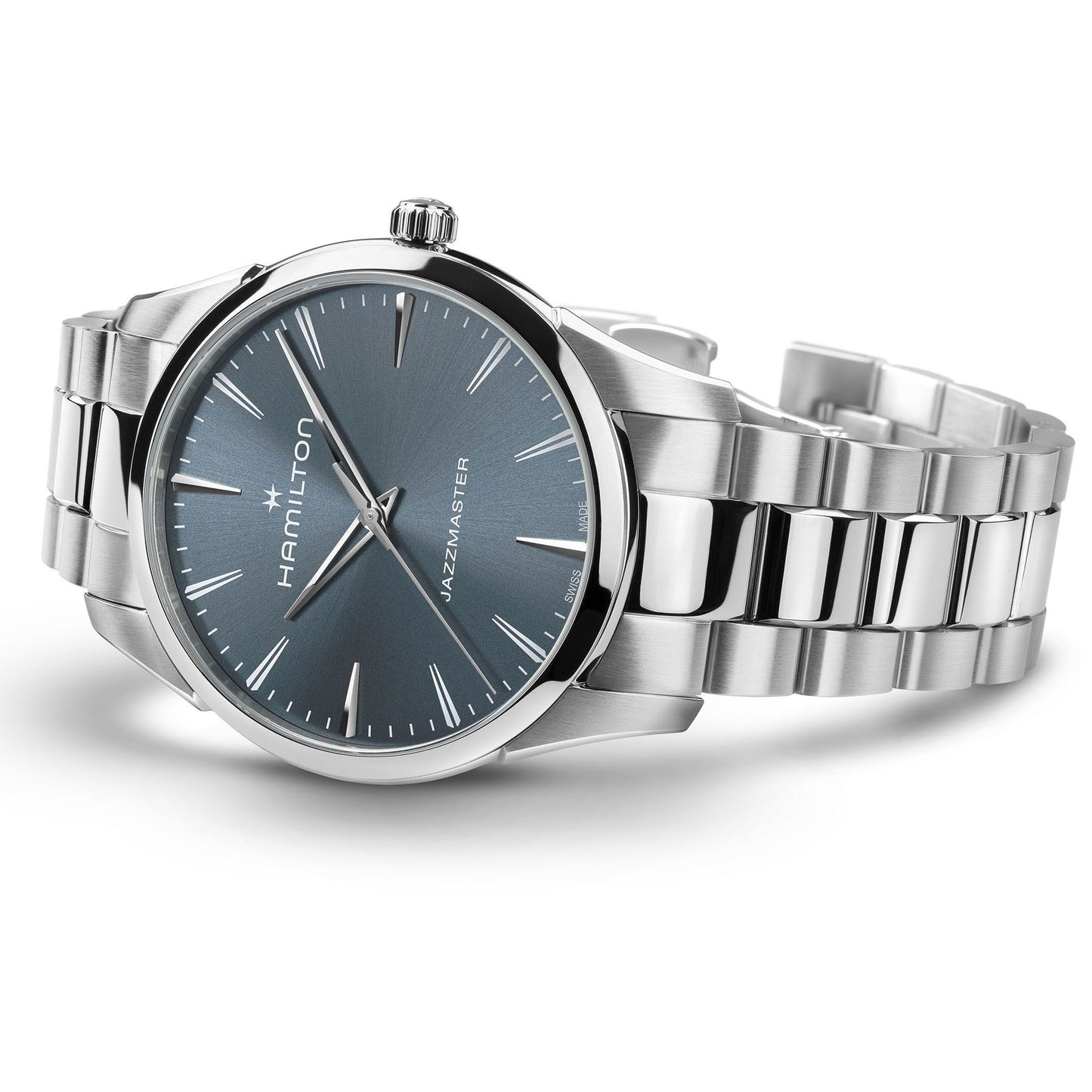 Orologio Uomo Hamilton 40mm In Acciaio Quadrante Blu Polvere Scuro
