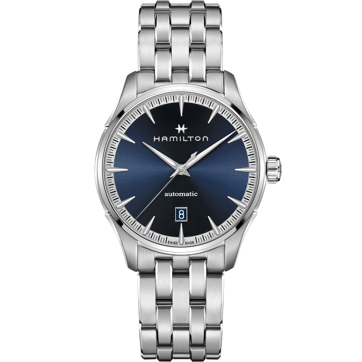 Orologio Analogico Hamilton 40mm In Acciaio Quadrante Blu