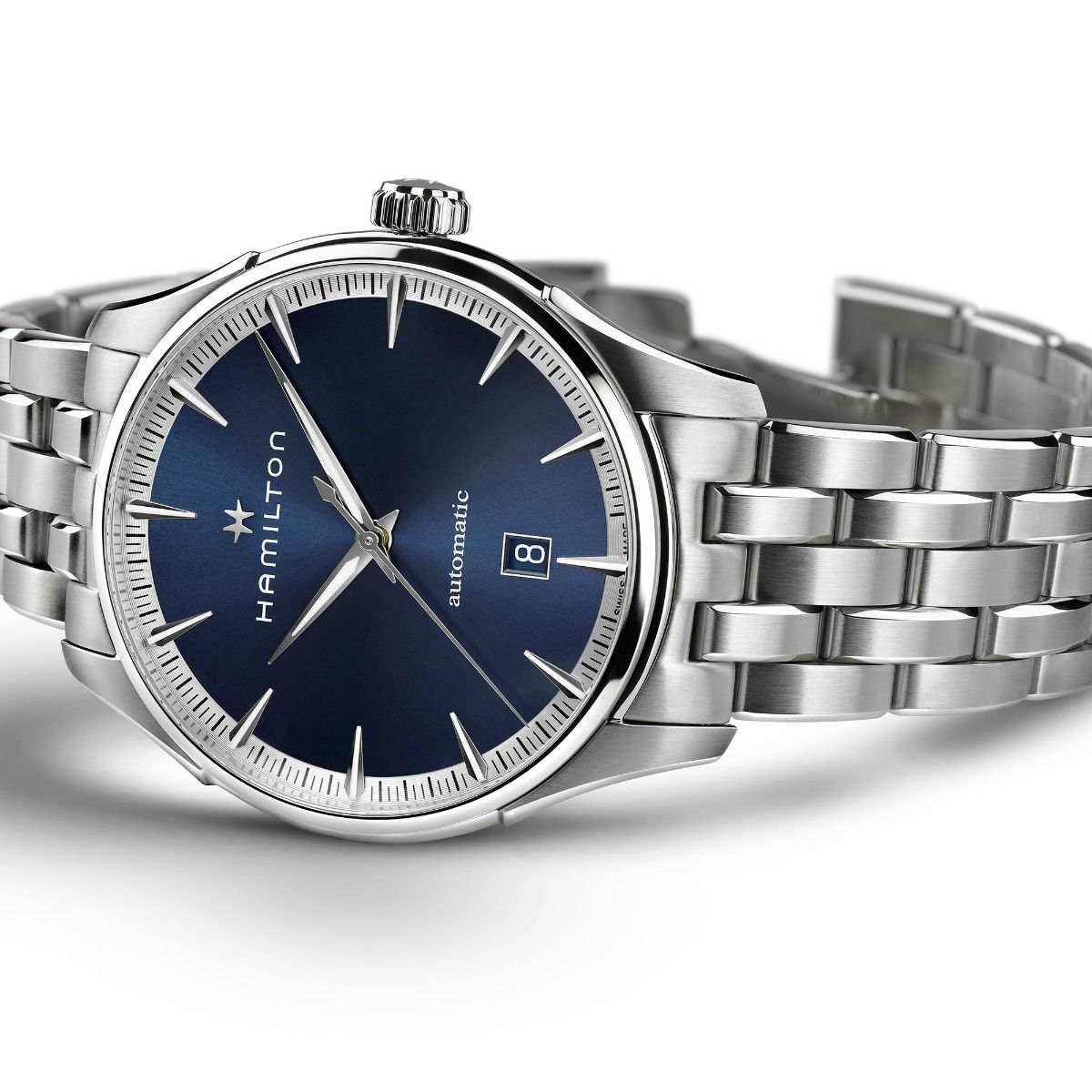 Orologio Analogico Hamilton 40mm In Acciaio Quadrante Blu