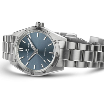 Orologio Analogico Hamilton 34mm In Acciaio Quadrante Blu Chiaro