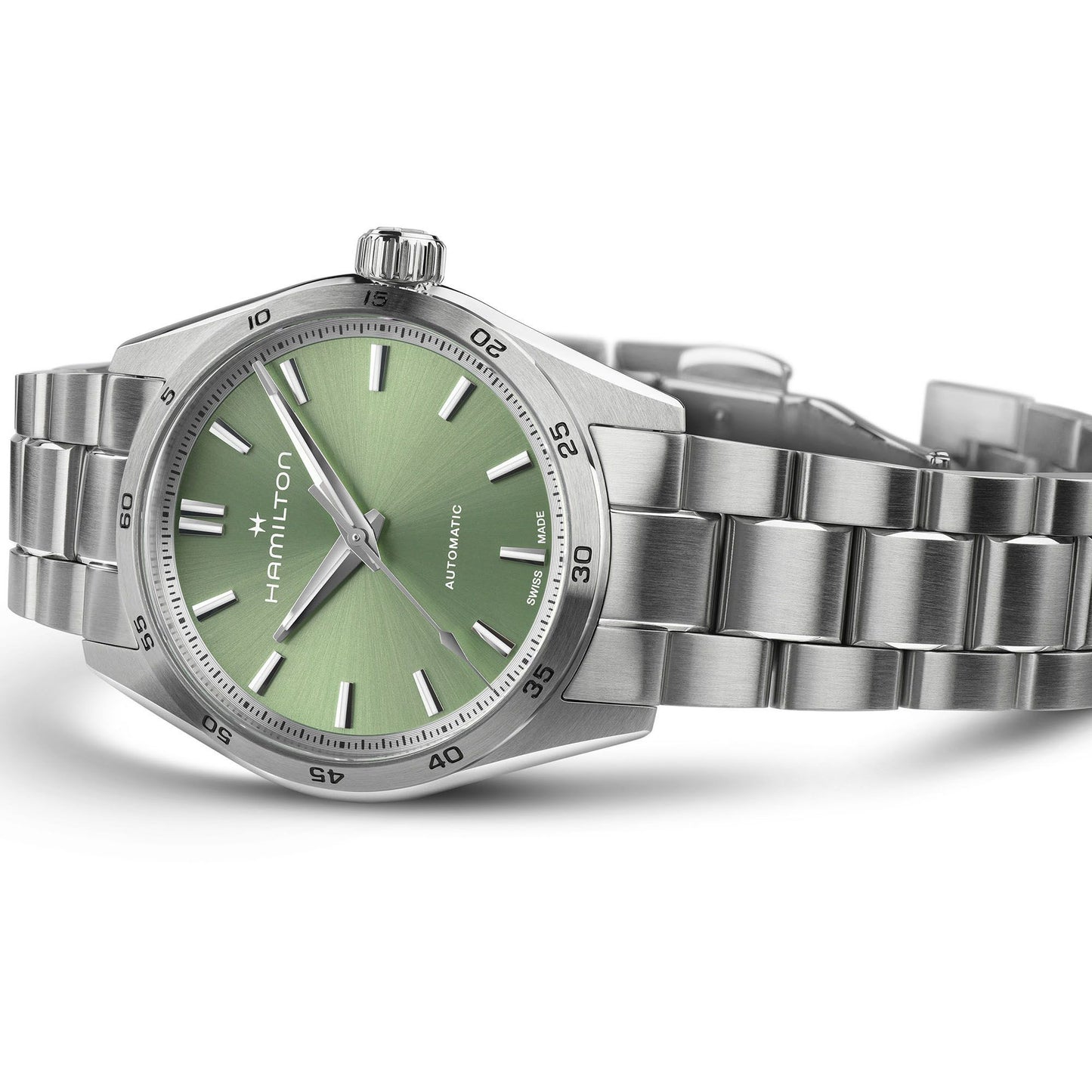 Orologio Hamilton 34mm In Acciaio Quadrante Verde