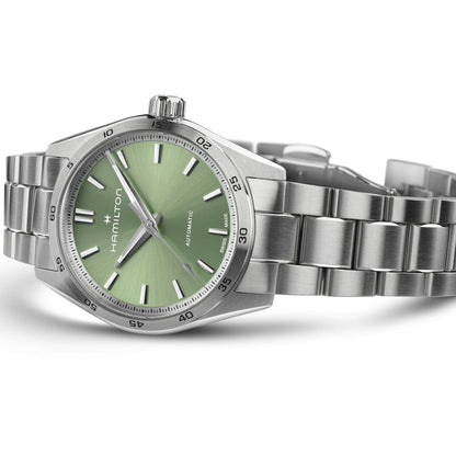 Orologio Hamilton 34mm In Acciaio Quadrante Verde
