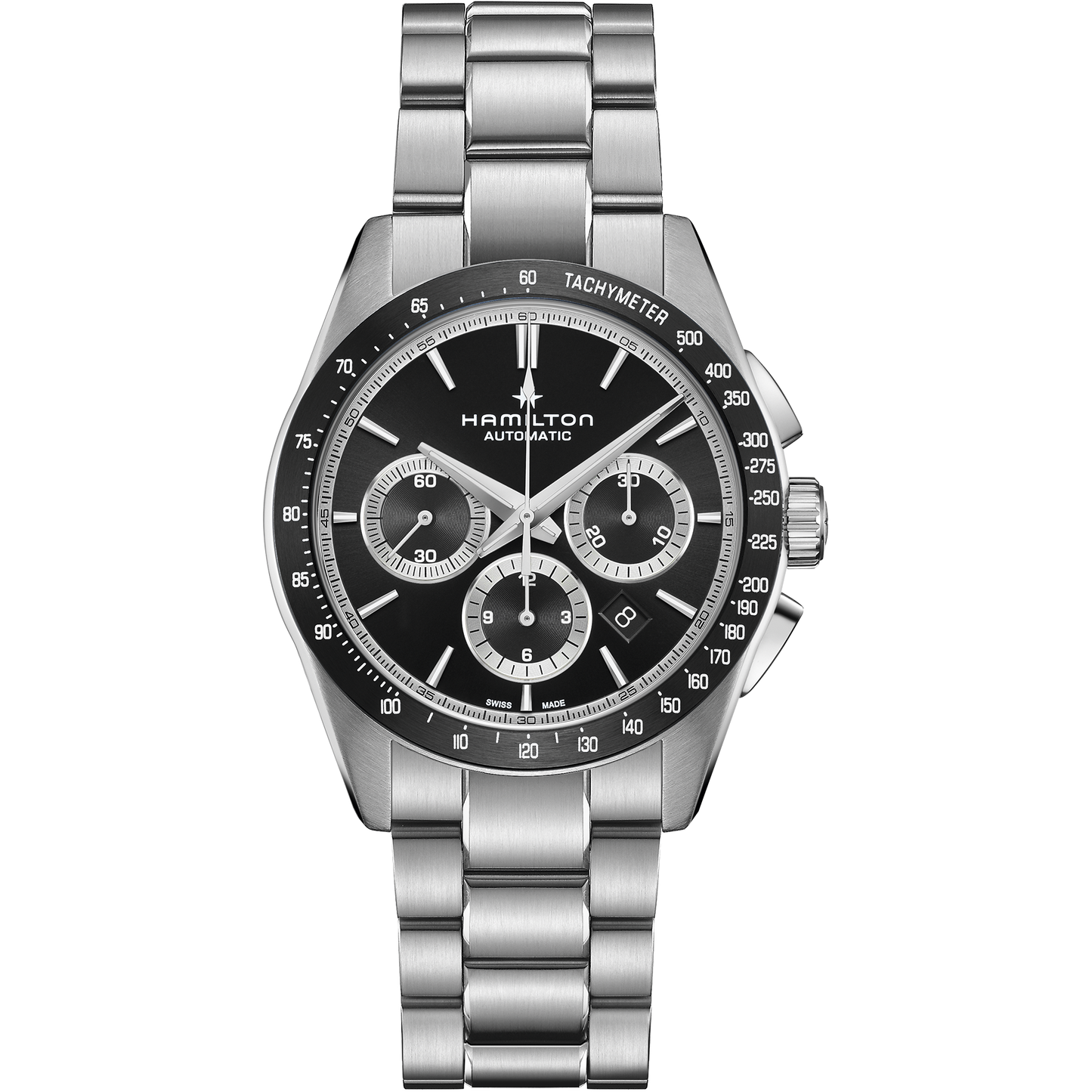 Orologio Uomo Cronografo Hamilton 42mm In Acciaio Quadrante Nero