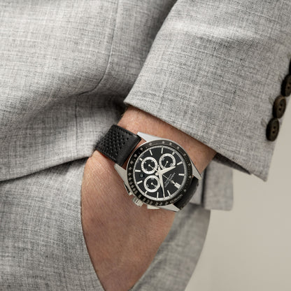 Orologio Uomo Cronografo Hamilton 42mm In Acciaio Quadrante Nero