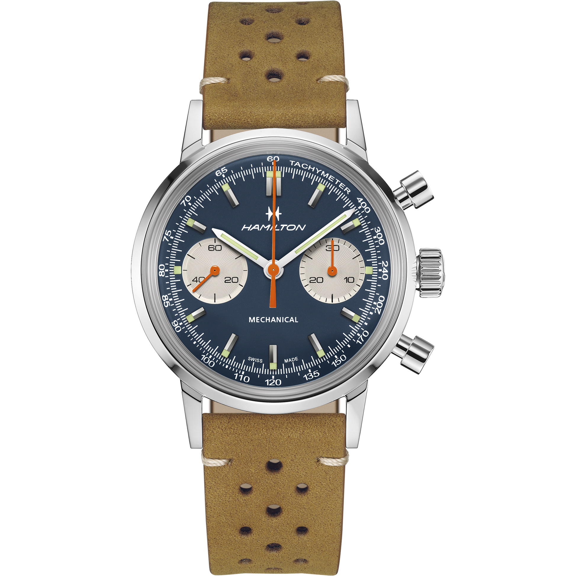 Cronografo Hamilton Watch Hamilton da Uomo American Classic Intra-Matic H in acciaio 40 mm blu