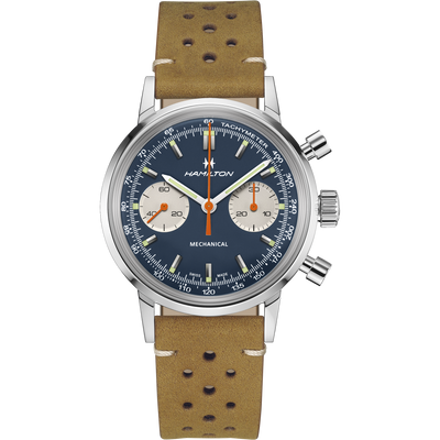 Cronografo Hamilton Watch Hamilton da Uomo American Classic Intra-Matic H in acciaio 40 mm blu