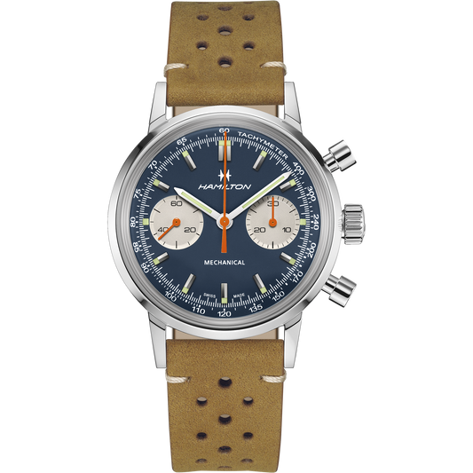 Cronografo Hamilton Watch Hamilton da Uomo American Classic Intra-Matic H in acciaio 40 mm blu