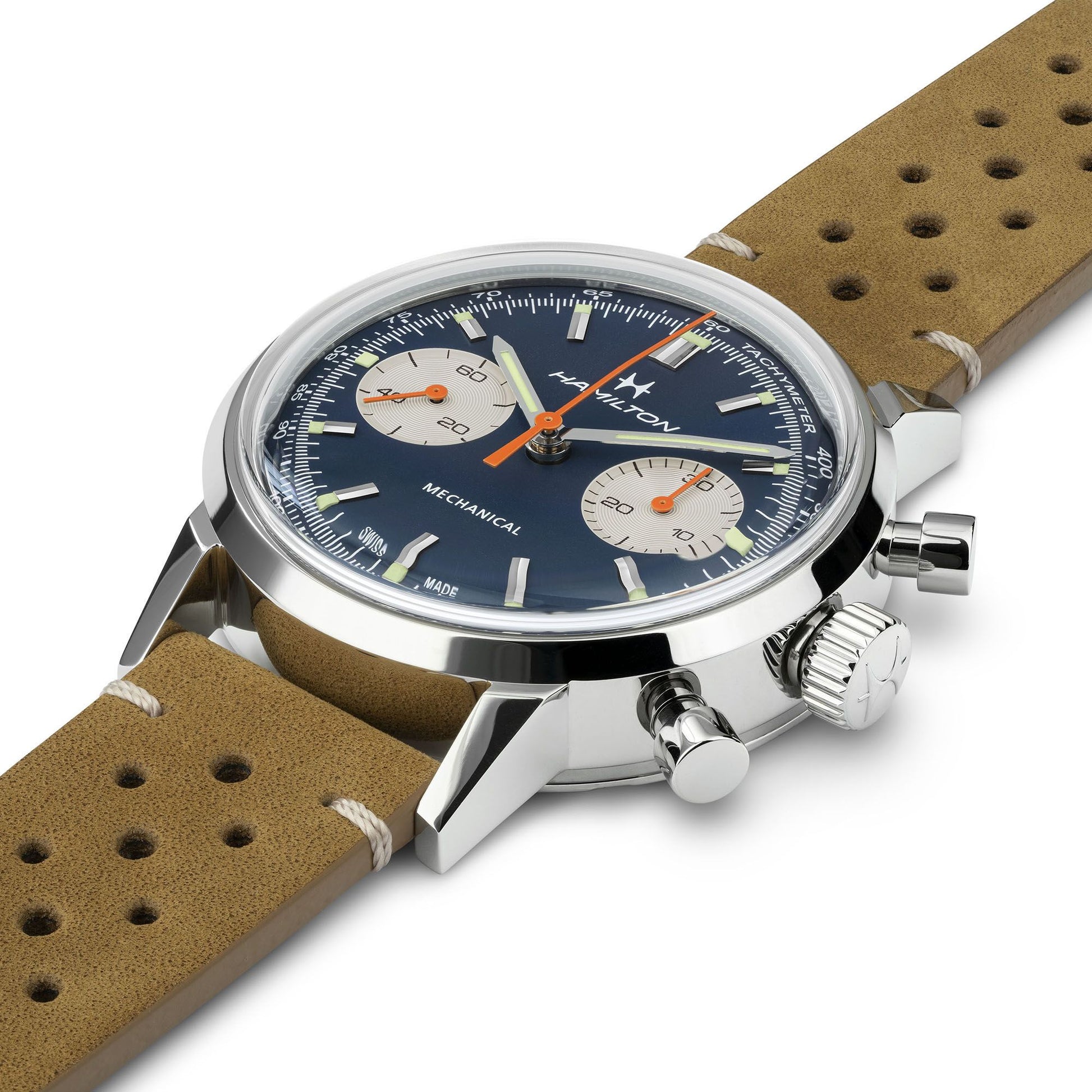 Cronografo Hamilton Watch Hamilton da Uomo American Classic Intra-Matic H in acciaio 40 mm blu