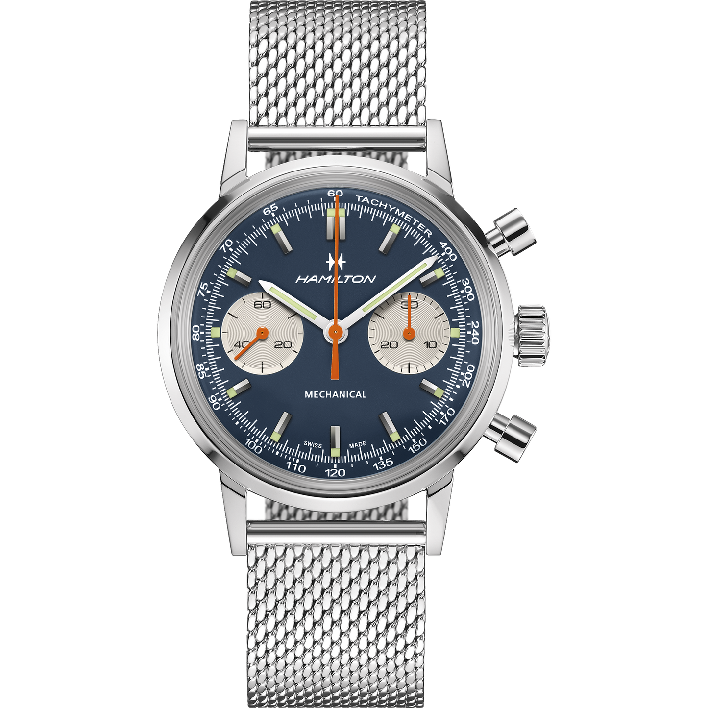Cronografo Hamilton Watch Hamilton da Uomo American Classic Intra-Matic H in acciaio 40 mm blu