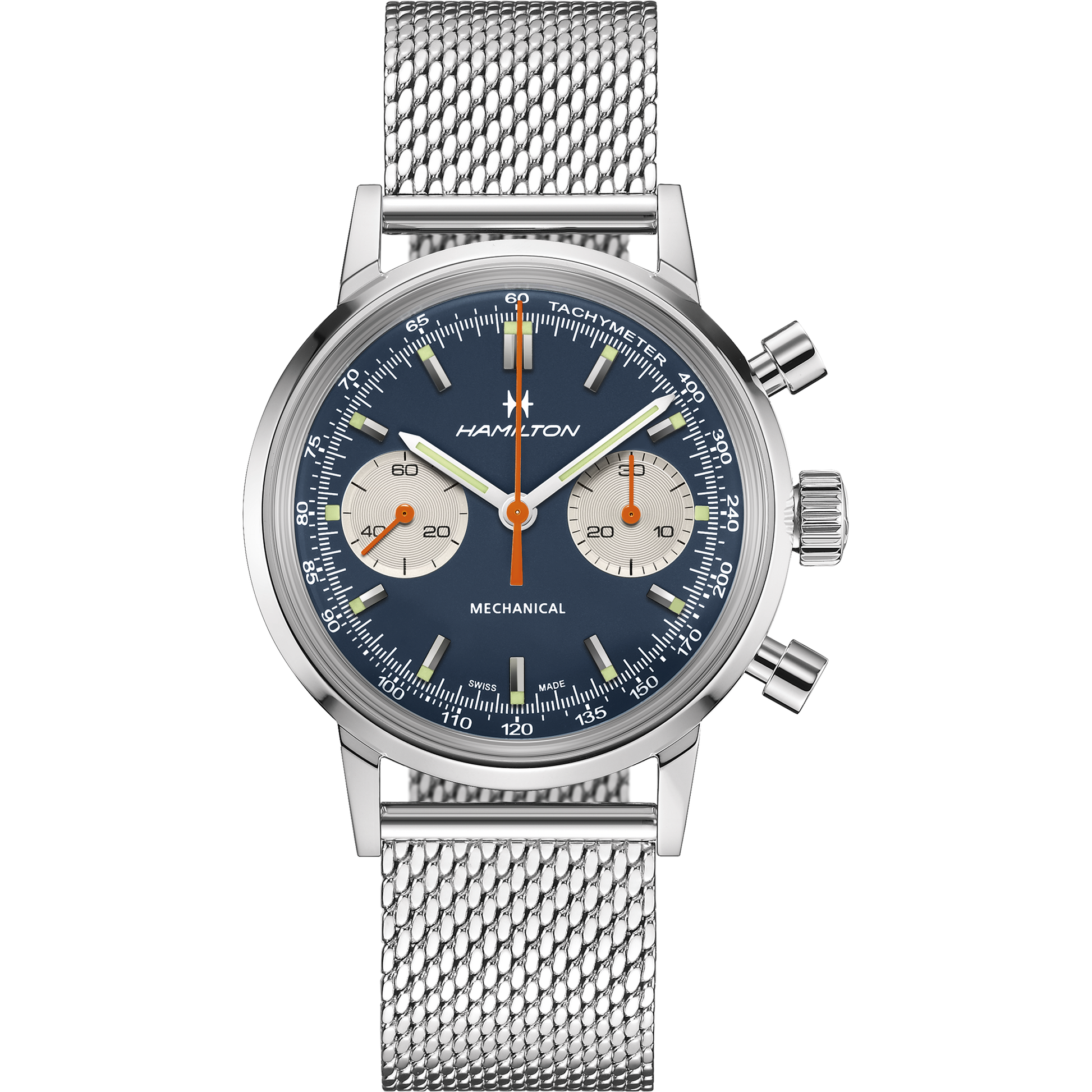 Cronografo Hamilton Watch Hamilton da Uomo American Classic Intra-Matic H in acciaio 40 mm blu
